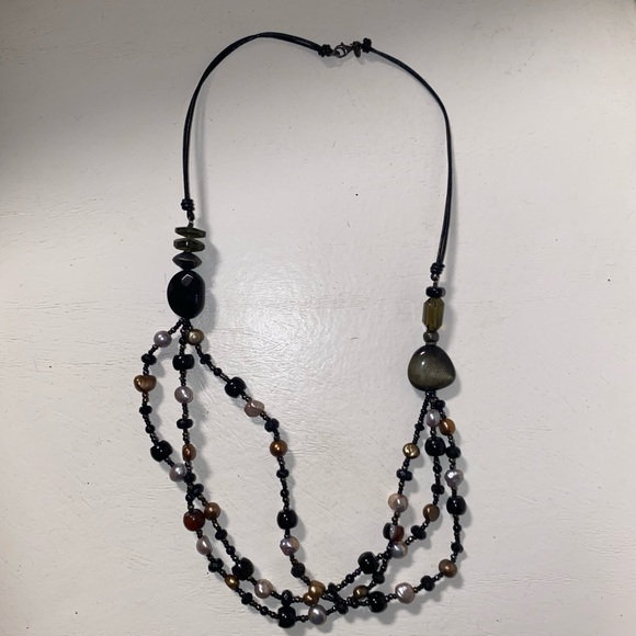 Peyote Bird Necklace 925 Stamped Semi-Precious Stones - Picture 3 of 5